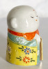 Japanese Buddha Happy Jizo Mini Statue Kutani ware porcelain Yellow Pink Japan