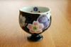 Kutani yaki Guinomi Sake cup Sakura Cherry Purple Glamorous Handpainted Japan