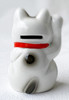 MANEKI NEKO Coinbank Japanese lucky cat TOKONAME yaki Right hand Up White Japan