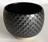 Chawan Japanese Matcha Tea Bowl Mino yaki Pottery Blackware Net pattern Japan