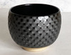 Chawan Japanese Matcha Tea Bowl Mino yaki Pottery Blackware Net pattern Japan