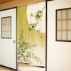Noren Japanese Door curtain Matcha Green Hagi and Moon Wa Pattern Made in Japan