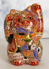 Maneki neko Japanese lucky cat Kutani yaki 4' Saibyoumori from japan