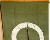 Kyoto Enso Noren Door curtain Roketsu dye Batik Olive green Japan 85 x 150 cm