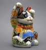 Maneki neko Japanese lucky cat Kutani yaki 5.3' Fuji handcraft from japan