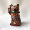 Maneki Neko Japanese lucky cat Kutani yaki Akamori 3' Koban nori from japan