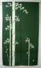 Kyoto Bamboo Pattern Noren Door curtain Roketsu dye Batik Green White Wa Japan