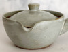 Kyusu Kyo Kiyomizu yaki ware Tea pot Ash White Glaze Handcraft Japan 230ml
