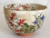 Tea Bowl Matcha Chawan Kyo Kiyomizu yaki ware Autumn in Kyoto Handpainted Japan