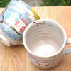 Pair Kyo Kiyomizu yaki ware Mug Coffee Tea Cup Owl Fukuro Motif Handpaint Japan