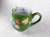 Kyo Kiyomizu yaki ware Mug Coffee Tea Cup auspicious Owl Fukuro Handpaint Japan