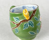 Kyo Kiyomizu yaki ware Mug Coffee Tea Cup auspicious Owl Fukuro Handpaint Japan