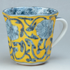 Kyo Kiyomizu yaki ware Mug Coffee Tea Cup Yellow damiKarakusa Handpaint Japan