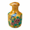 Kutani yaki porcelain Soy sauce bottle pot Yellow Kacho Flower bird yoshidaya