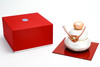 Kutani yaki porcelain Kagami Mochi Japanese New Year Ornament Ginsai Silver foil Handcraft Japan Limited