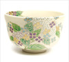 Chawan Japanese Matcha green tea bowl Mino yaki ware AJISAI Hydrangea