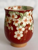 Yunomi Kyo Kiyomizu yaki pottery Japanese tea cup set weeping cherry