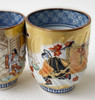 Yunomi Kyo Kiyomizu yaki Japanese tea cup set The tale of Genge handpaint Japan