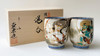 Yunomi Kyo Kiyomizu yaki Japanese tea cup set Fujin Raijin Sotatsu japan