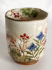 Yunomi Kyo Kiyomizu yaki Japanese pottery tea cup Hanakiko Autumn Flower Japan