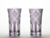 Edo Kiriko Pair Japanese Beer Sake Cup Purple Star Shippo patternHandcraft Japan