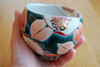 Kutani Japanese Ippuku Tea Bowl Cup Yunomi Chawan Camellia OverglazeEnamel Japan