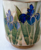 Yunomi Kyo Kiyomizu yaki Japanese pottery tea cup Hanakiko Iris Flower Japan