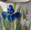 Yunomi Kyo Kiyomizu yaki Japanese pottery tea cup Hanakiko Iris Flower Japan