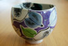 Kutani Japanese Ippuku Tea Bowl Cup Yunomi Chawan Kozome Camellia violet Japan