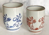 Yunomi Kyo Kiyomizu yaki porcelain Japanese tea cup set Some Aka Emaki