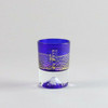 Edo Glass Mt.Fuji motif Fujisan Glass Japanese Sake cup Blue Handcraft Japan