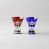 Edo Kiriko Hogetsu Japanese Sake cup Guinomi Handcraft Japan set of 2