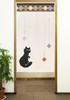 Noren Tapestry Japanese Hanging curtain Cat Neko Japan Black Cat diamond Japan