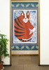 Noren Tapestry Japanese Hanging door curtain Cat Neko Japan Cat and Leaf Japan