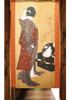 Noren Tapestry door curtain Hokusai Woman Looking at Herself in a Mirror japan