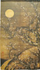 Noren Japanese Curtain White Plum Blossoms in Moonlight motif Jakuchu Japan