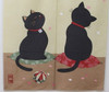 JAPANESE Noren Curtain SAKURA cherry blossom and black cat CAWAII made in japan