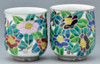 Yunomi Kyo Kiyomizu yaki ware Japanese tea cup set japan Camellia Kohiki base