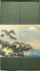 Noren Japanese Hanging Door Curtain Tapestry Hourai Moutain 2 Green Taikan Japan