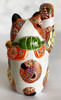 Maneki neko Japanese Lucky cat Kutani yaki ware Mori Komon pattern 4' Japan