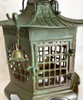 Toro Japanese Bronze Hanging Lantern Takaoka Craft Hexagon Check pattern Japan