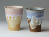 Pair Hagi yaki ware Japanese Pottery Tumbler Shochu Sake Cup Shizuku Sora Japan