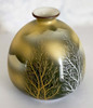 Kutani yaki ware Japanese Flower pot Vase Gold cloud Grove tree motif Japan