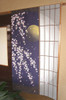 Noren Japanese hanging curtain SAKURA and SHOJI 85 x 150 cm Tsukimi