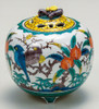 Kutani yaki ware Koro Incense Burner censer Old style Kutani Flower Bird Japan