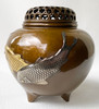 Koro Japanese Bronze Incense burner Takaoka Tamagata Koi Carp motif Japan