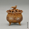 Koro Japanese Bronze Incense burner Takaoka Craft Bamboo Cage motif Japan