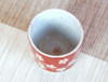 Guinomi Arita yaki ware Japanese pottery Sake Cup Red Dami Plum Pattern Japan