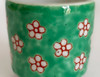 Guinomi Arita yaki ware Japanese pottery Sake Cup Green Dami Plum Pattern Japan