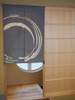 Noren Kyoto Japanese curtain Roketsu Batik Enso Ginnezu Blue grey 120 cm
